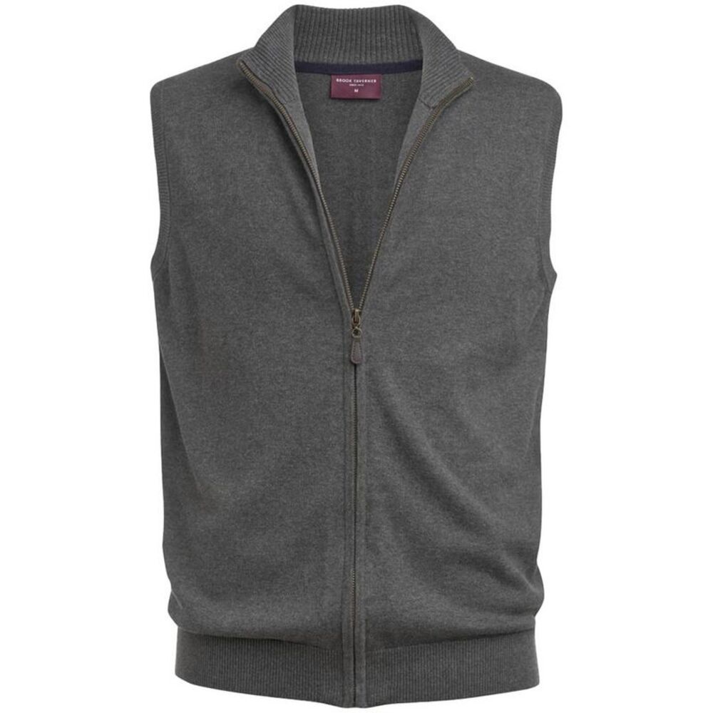 Brook Taverner Unisex Adult Lincoln Cotton Blend Knitted Vest / Charcoal